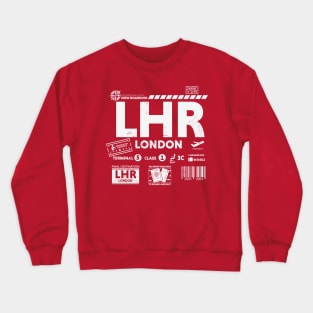 Vintage London LHR Airport Code Travel Day Retro Travel Tag Crewneck Sweatshirt